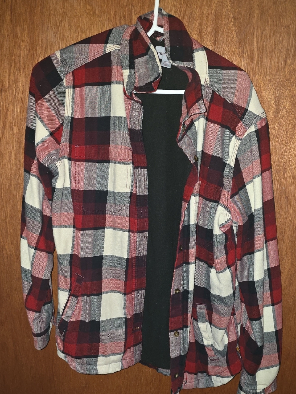 Women's Red Plaid Flannel Shirt Jacket